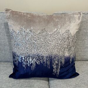Z Gallerie Sapphire Blue and Silver Accent Pillow